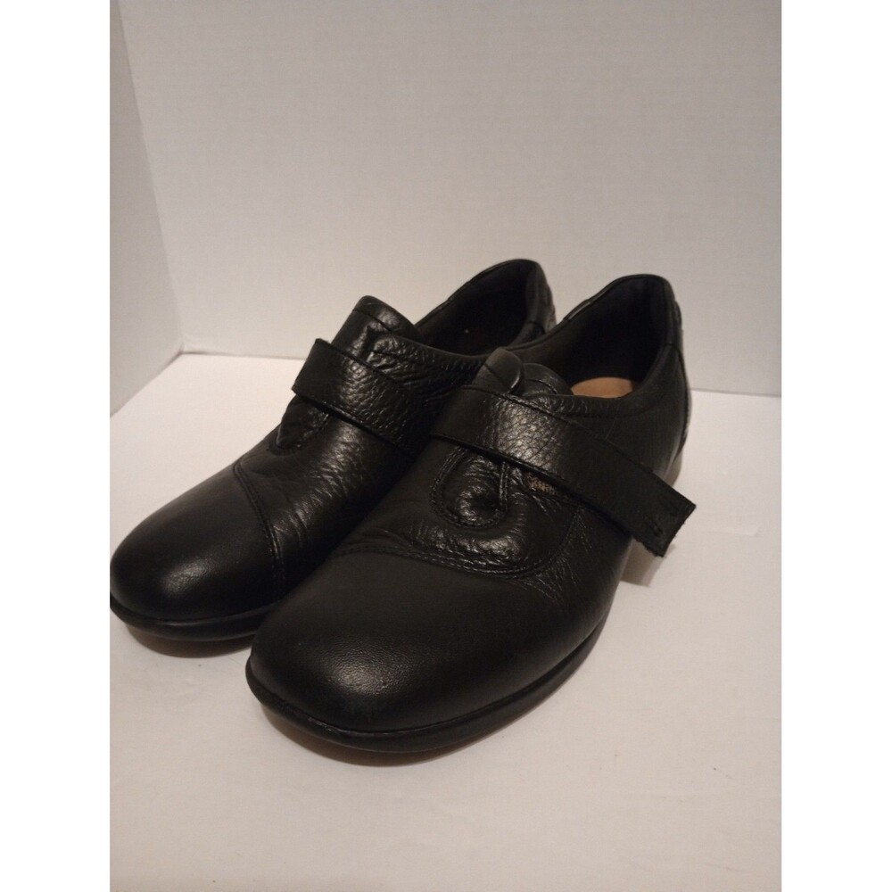 Clarks Collection Soft Cushion Casual Loafer Women's Size 8M Blk Leather Slip On